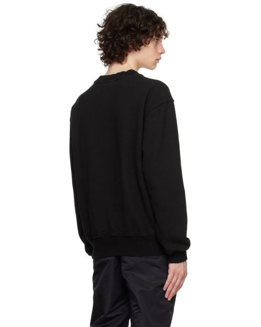 Han Kjobenhavn Black Distressed Sweatshirt for men