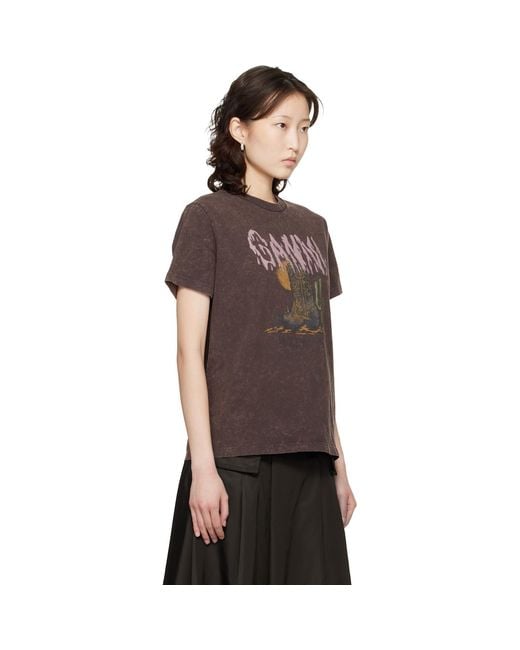 Ganni Black Vintage Wash T-Shirt
