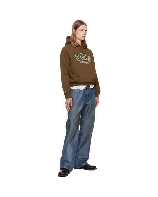 Polo Ralph Lauren Brown 'The Rl Fleece' Western-Logo Hoodie for men