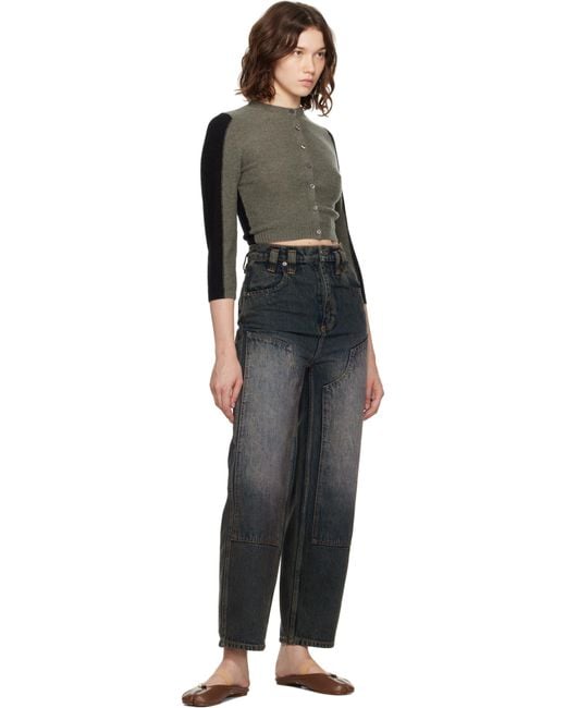 Eckhaus Latta Black Double Knee Baggy Jeans
