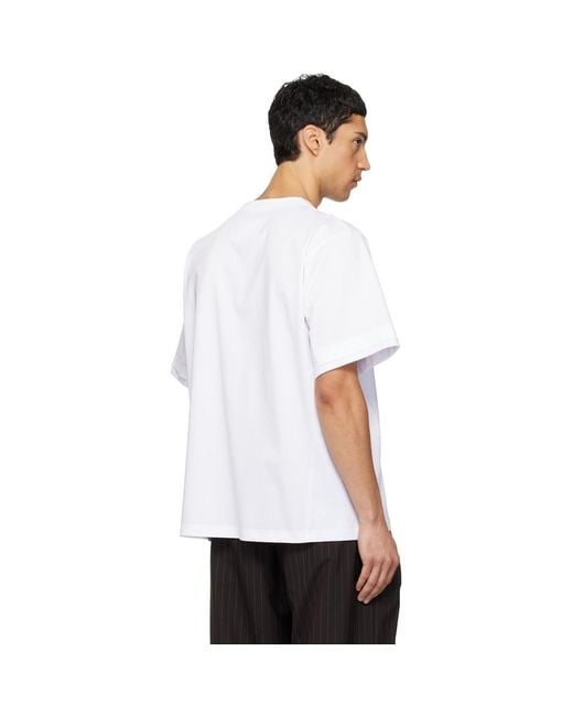 Sacai White Cotton Jersey T-Shirt for men