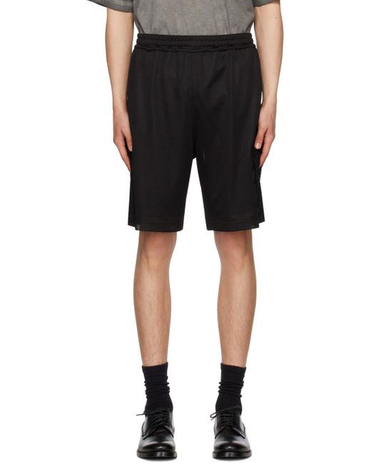 Burberry Black Graphic Varsity Shorts for men