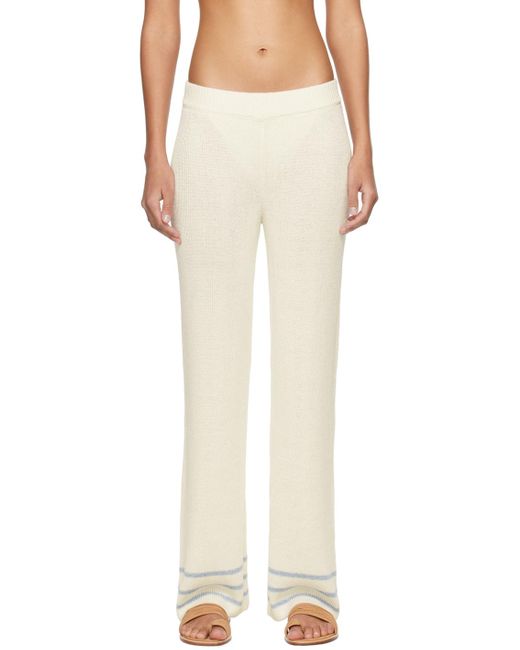 Bode White Off- Quincy Stripe Trousers