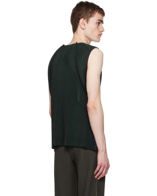 Homme Plissé Issey Miyake Black Homme Plissé Issey Miyake Green Monthly Color August Tank Top for men