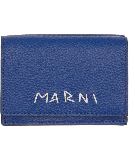 Marni Blue Trifold Wallet for men