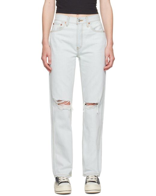 Re/done White High Rise Loose Jeans