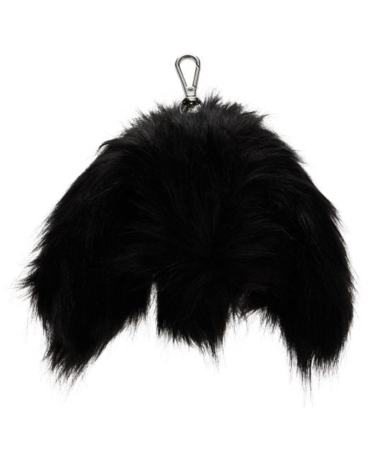 Simone Rocha Black Faux Fur Hare Coin Purse Bag Charm
