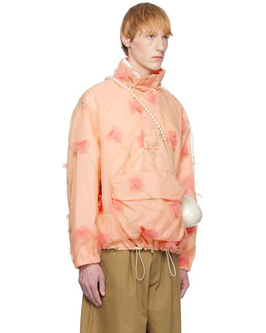 メンズ Simone Rocha ピンク Carnation Organza Cagoule ジャケット Orange