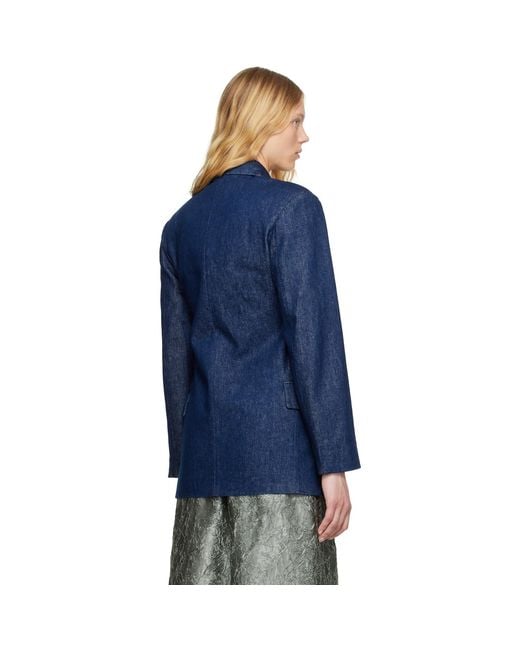 Dries Van Noten Blue Press-Stud Denim Jacket