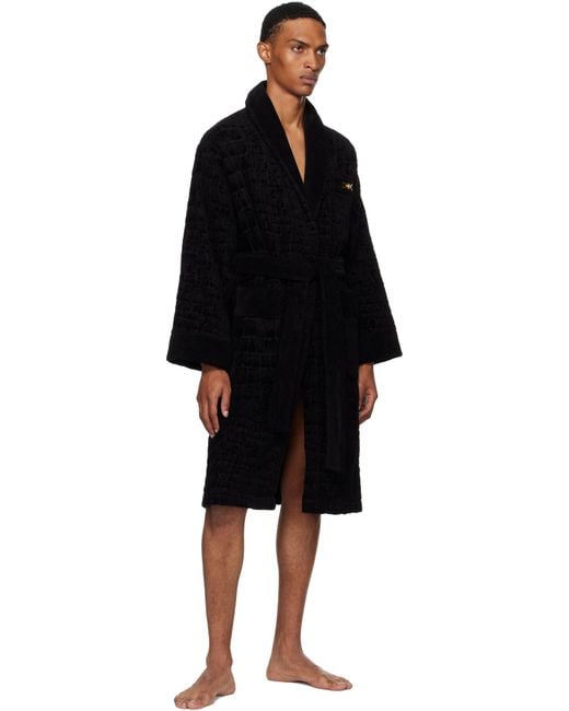 Versace Black Icon Bathrobe for men