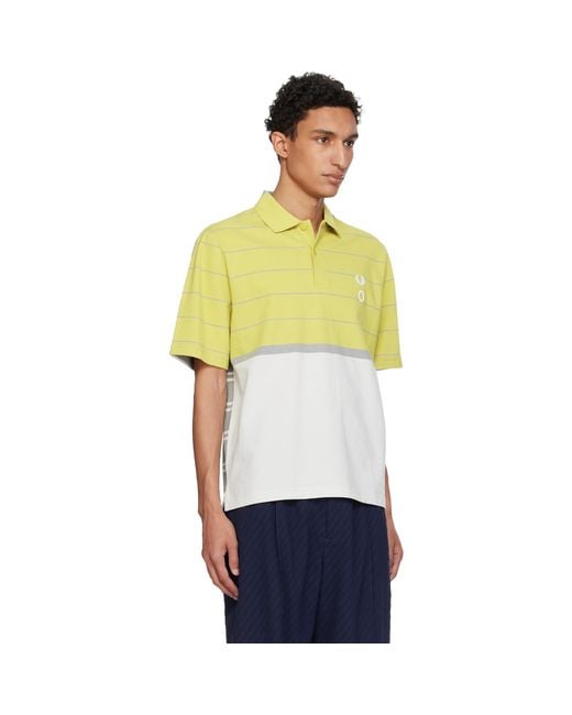 Craig Green Yellow Fred Perry Edition 'Half And Half' Polo for men