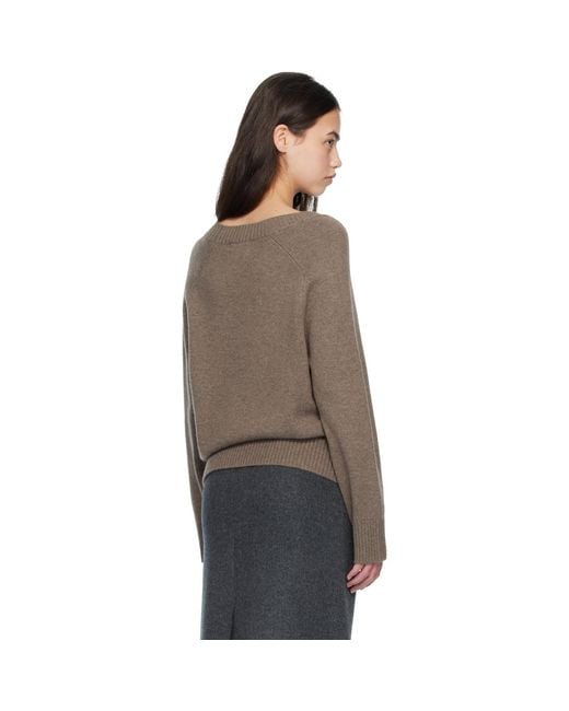 Loulou de Saison Brown Baji U Neck Cashmere Sweater