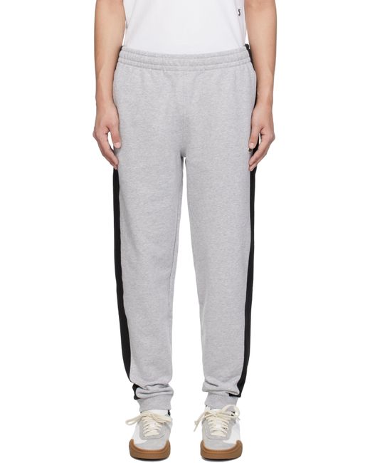 メンズ Lacoste グレー＆ブラック カラーブロック テーパードフィット スウェットパンツ Gray