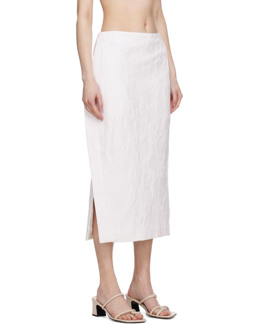 Co. White Slit Midi Skirt