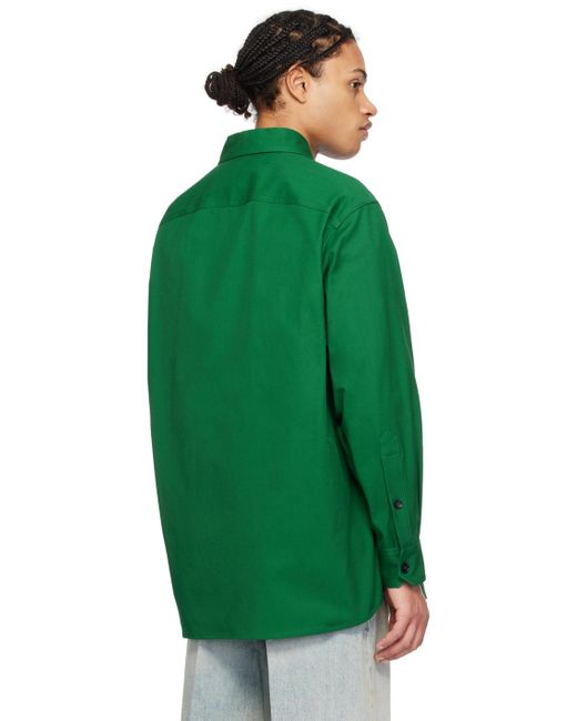 Chemise verte à ferrure à logo Valentino pour homme en coloris Green