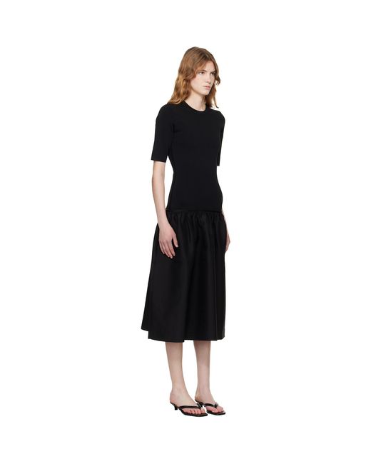 Totême Black Twinflower Tee Midi Dress