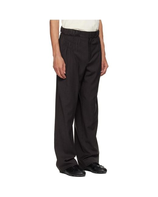 Kiko Kostadinov Black Minna Gathered Trousers for men