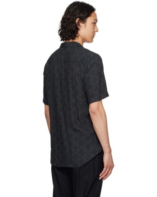 Oas Black Sebastian Viscose Shirt for men