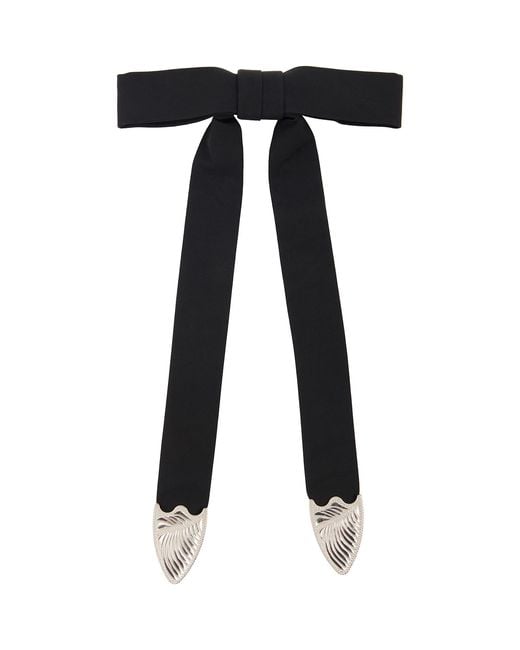 Toga Black Ribbon Metal Bow Tie