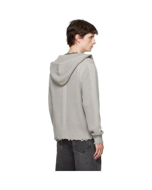 Won Hundred Gray Glasgow Knit Hoodie for men
