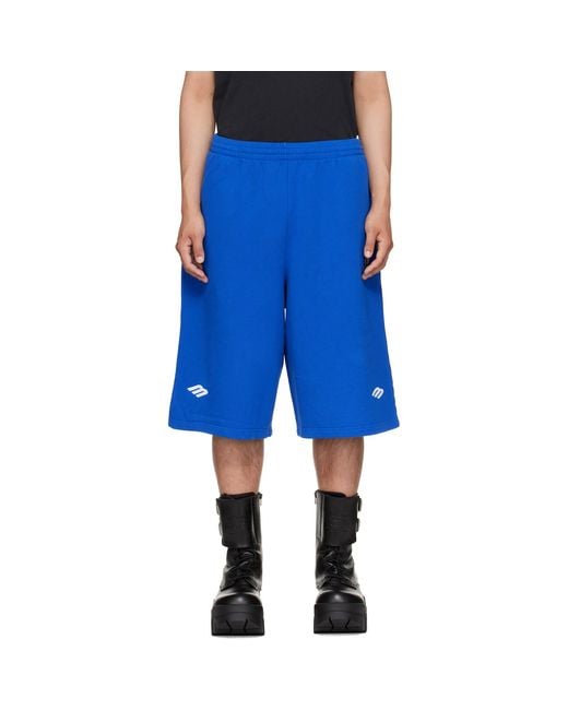 Balenciaga Blue 3B Football Shorts for men