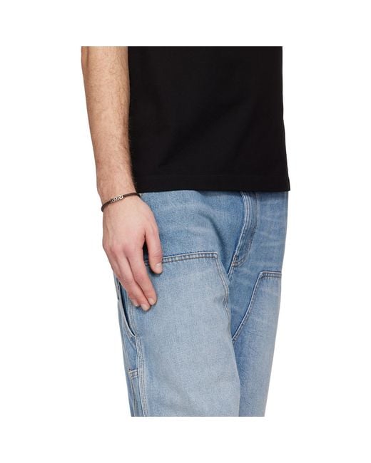 Versace Black Greca Leather Bracelet for men