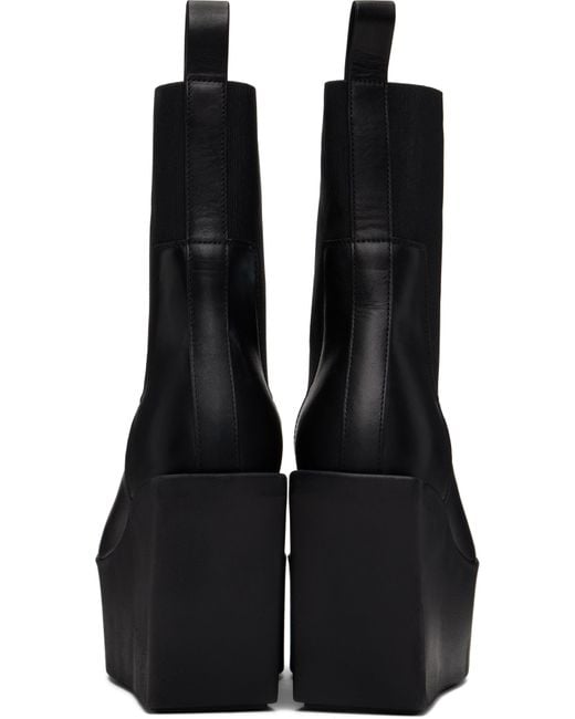 Rick Owens Black Hollywood Sliver Platform Beatle Boots for men