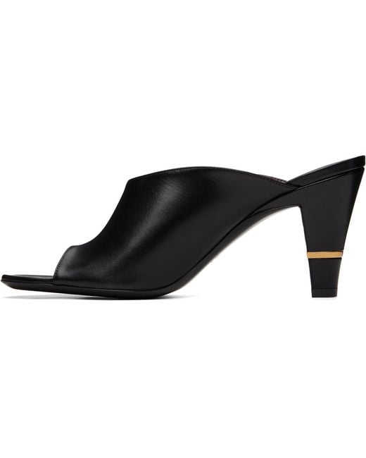 Versace Black Giulietta Leather Mule Heeled Sandals