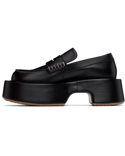 J.W. Anderson Black Leather Platform Loafers