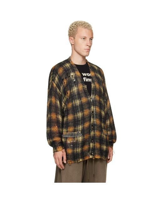 R13 Brown Oversized Cardigan for men