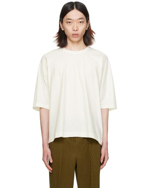 Homme Plissé Issey Miyake Homme Plissé Issey Miyake Off-white Release-t Basic T-shirt for men