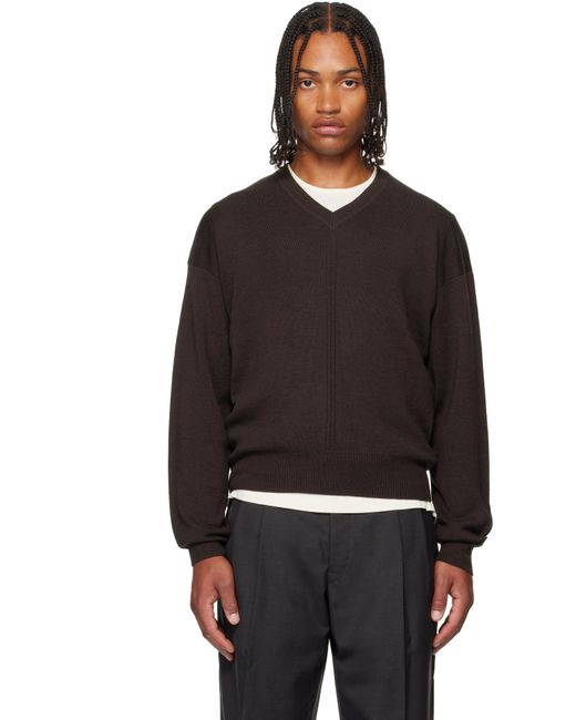 Lemaire Black V-neck Sweater for men