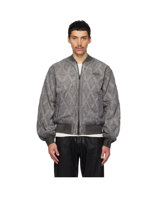 DIESEL Gray J-Type-Treat Bomber Jacket for men