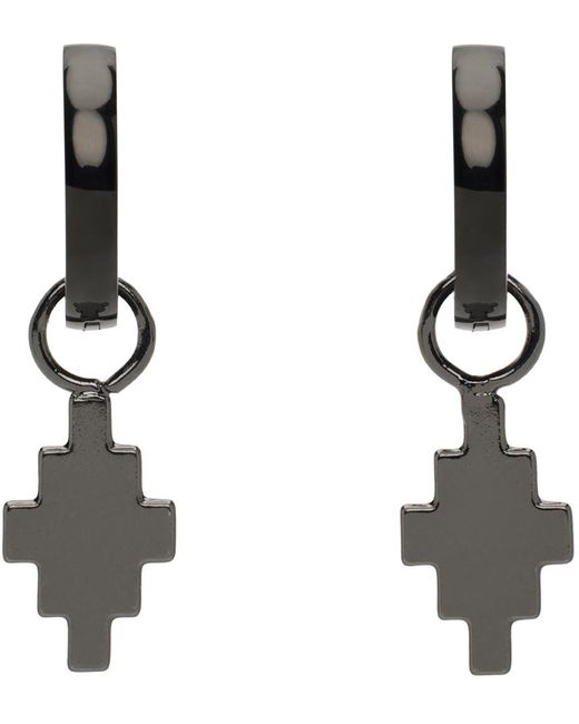 Marcelo Burlon Metallic Cross Pendant Earrings for men