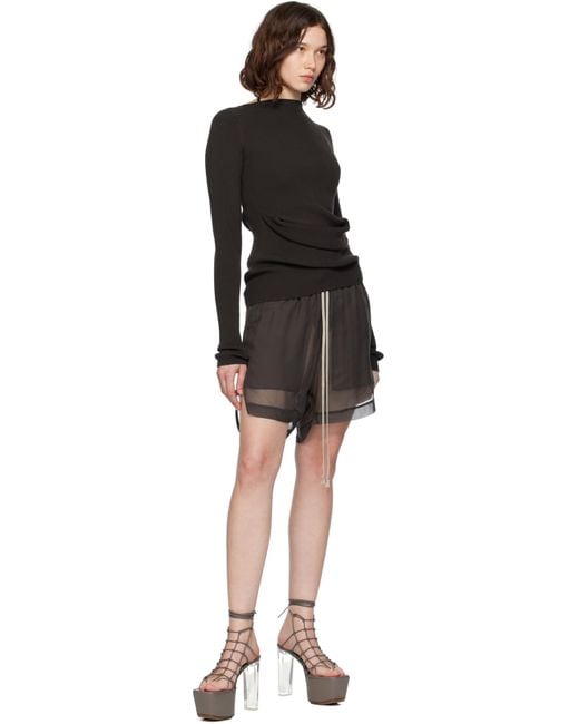Rick Owens Black Concordians Ribbed Knit Babel Sweater
