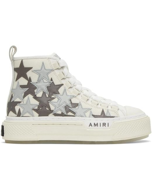 Amiri Black Off-white & Gray Stars Court High Sneakers for men