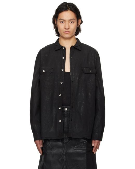 メンズ Rick Owens ブラック Hollywood Jumbo オーバーシャツ Black