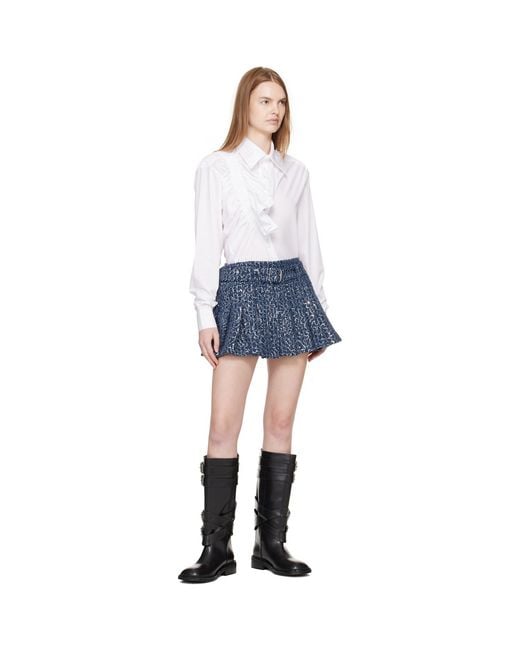 Charles Jeffrey Blue Pleated Rara Denim Miniskirt
