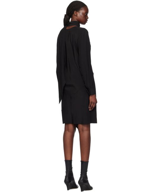 Helmut Lang Black Scarf Midi Dress