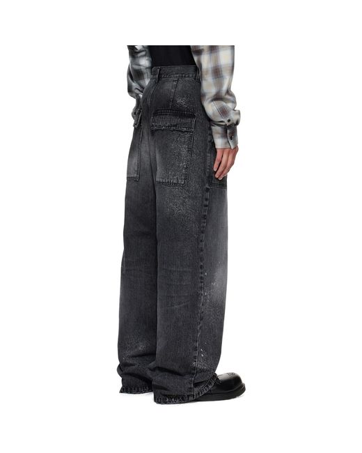 we11done Black Distressed Jeans for men
