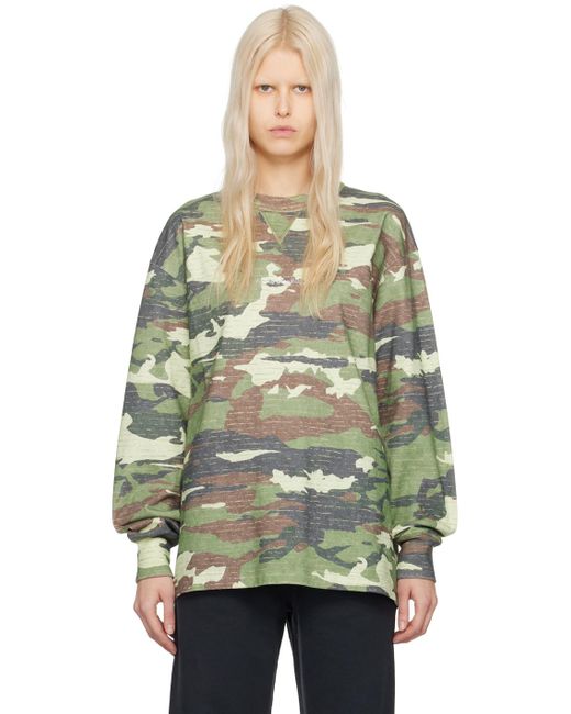 Acne Green Khaki Camouflage Sweatshirt