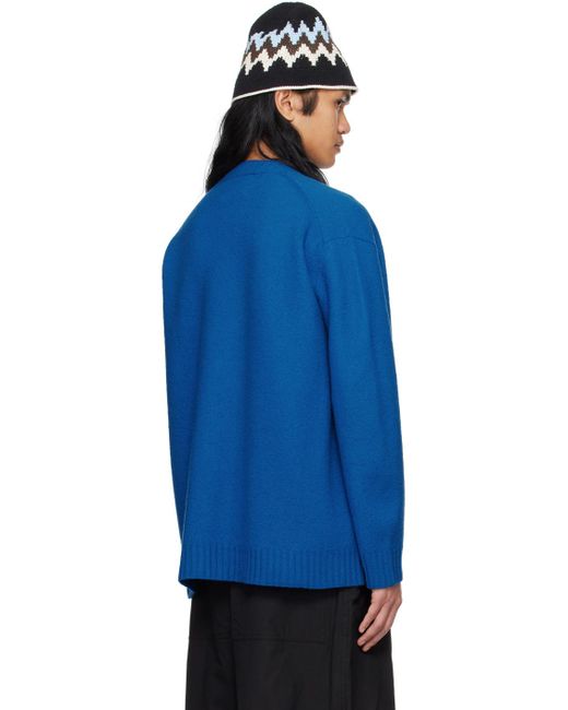 Jil Sander Blue Buttoned Cardigan for men