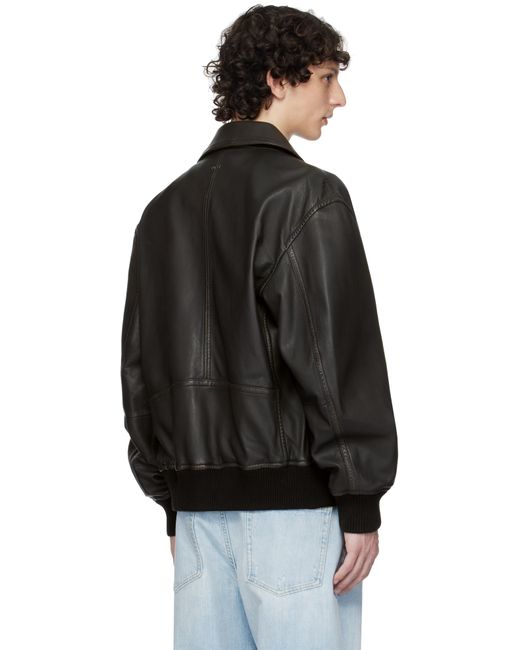 Boss Black Zip Leather Jacket for men
