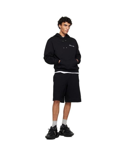 Balmain Black Leather Unicorn Low-Top Sneakers for men