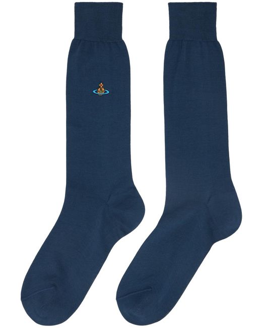 Vivienne Westwood Blue Uni Colour Plain Socks for men