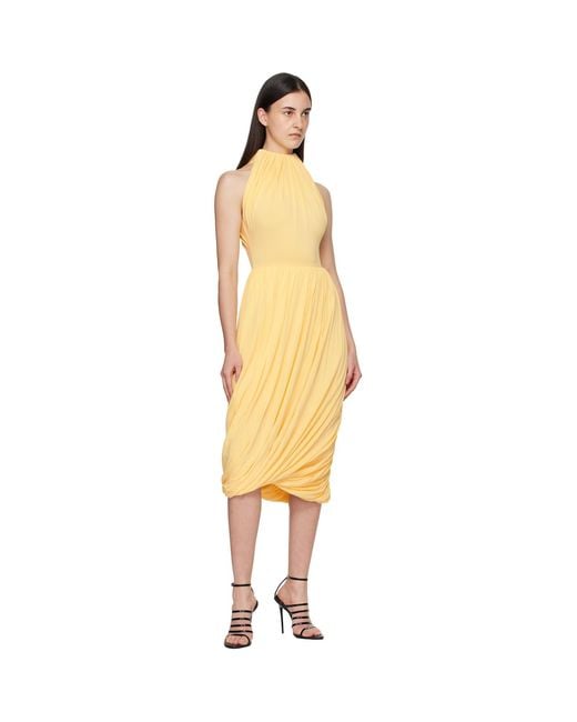 Alaïa Black Twisted Soft Jersey Midi Dress