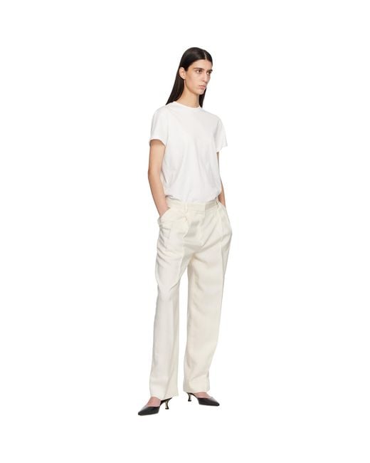 Totême Natural Off Double-Pleat Fluid Trousers