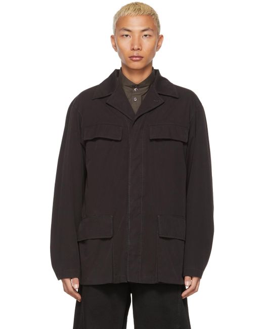 Lemaire Cotton Black Field Jacket for Men | Lyst