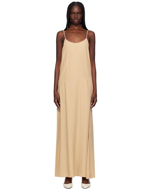 Filippa K Black Draped Twill Strap Maxi Dress