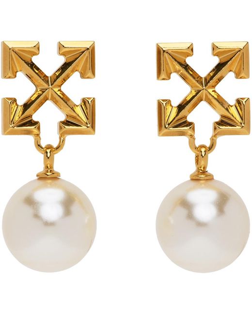 Off-White c/o Virgil Abloh Off- ゴールド フェイクパール アロー